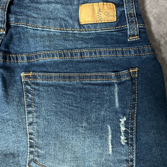 Supplies Dark Blue Distressed Jean Shorts - size 2P - Picture 6 of 10